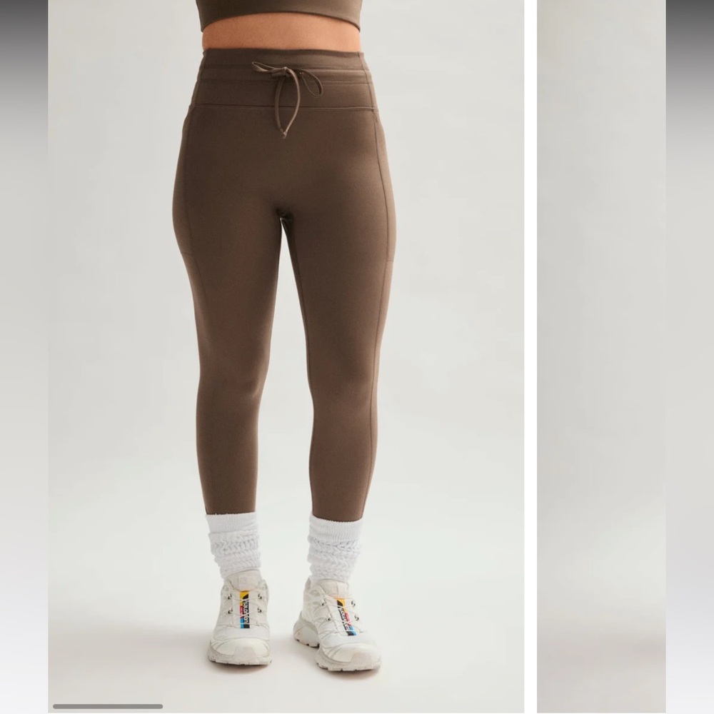 Girlfriend Collective Cafe Compressive Drawstring Pocket Leggings Medium M - Picture 6 of 10